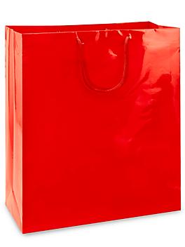 High Gloss Shopping Bags - 16 x 6 x 19 1/4", Queen, Red S-8588R