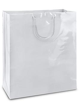 High Gloss Shopping Bags - 16 x 6 x 19 1/4", Queen, White S-8588W