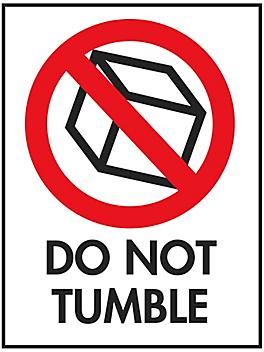International Safe Handling Labels - "Do Not Tumble", 3 x 4" S-858