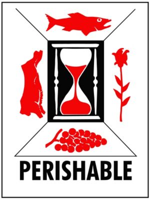 International Safe Handling Labels - "Perishable", 3 x 4"