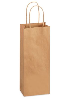 Kraft Paper Shopping Bags - 5 1/2 x 3 1/4 x 13", Wine S-8590