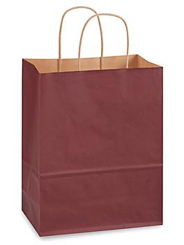 Kraft Tinted Color Shopping Bags - 8 x 4 1/2 x 10 1/4", Cub, Burgundy S-8591BU