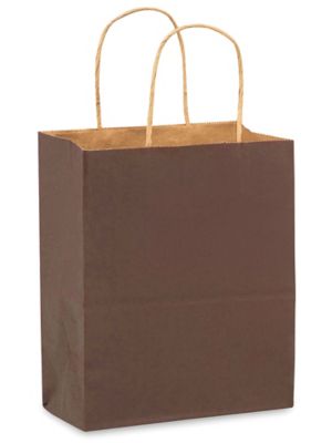 Kraft Tinted Color Shopping Bags - 8 x 4 1/2 x 10 1/4, Cub, Black S-8591BL  - Uline