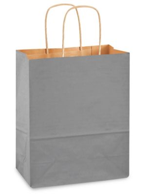 Kraft Tinted Color Shopping Bags - 8 x 4 1/2 x 10 1/4, Cub, Burgundy  S-8591BU - Uline