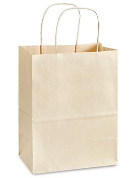 Kraft Tinted Color Shopping Bags - 8 x 4 1/2 x 10 1/4", Cub, Oatmeal S-8591OAT