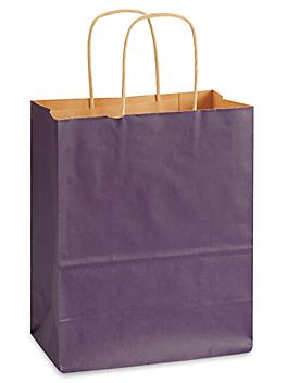 Kraft Tinted Color Shopping Bags - 8 x 4 1/2 x 10 1/4", Cub, Purple S-8591PUR