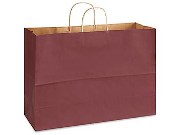Kraft Tinted Color Shopping Bags - 16 x 6 x 12", Vogue, Burgundy S-8592BU
