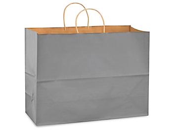 Kraft Tinted Color Shopping Bags - 16 x 6 x 12", Vogue, Gray S-8592GR