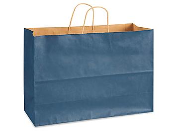 Kraft Tinted Color Shopping Bags - 16 x 6 x 12", Vogue, Navy S-8592NB