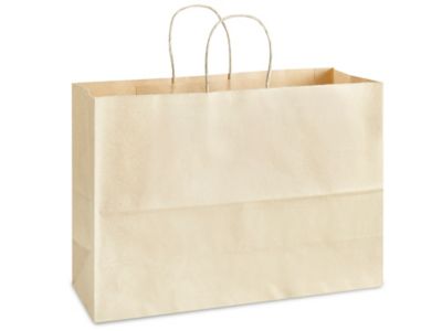 High Gloss Shopping Bags - 16 x 6 x 12, Vogue, Metallic Gold S-11622GOLD -  Uline