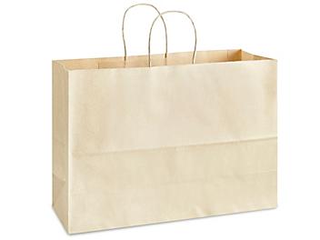 Kraft Tinted Color Shopping Bags - 16 x 6 x 12", Vogue, Oatmeal S-8592OAT