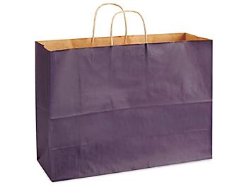 Kraft Tinted Color Shopping Bags - 16 x 6 x 12", Vogue, Purple S-8592PUR