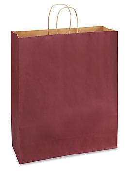 Kraft Tinted Color Shopping Bags - 16 x 6 x 19 1/4", Queen, Burgundy S-8593BU