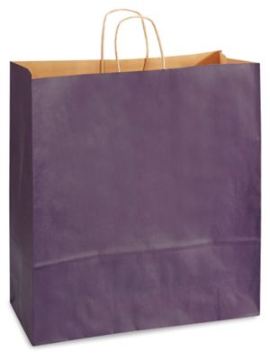 Kraft Tinted Color Shopping Bags - 16 x 6 x 19 1/4", Queen, Purple S-8593PUR