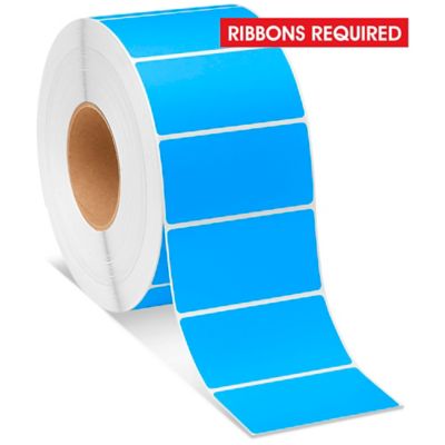 Industrial Thermal Transfer Labels - Fluorescent Blue, 4 x 2", Ribbons Required S-8597BLU