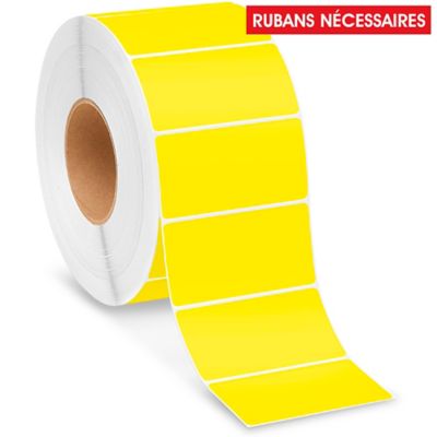 Industrial Thermal Transfer Labels - Fluorescent Yellow, 4 x 2", Ribbons Required S-8597Y