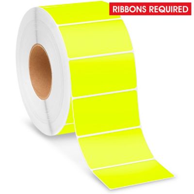 Industrial Thermal Transfer Labels - Fluorescent Yellow, 4 x 2 ...