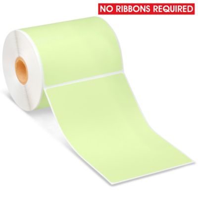Desktop Direct Thermal Labels - Green, 4 x 6" S-8604G