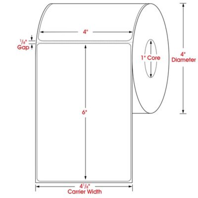 Desktop Direct Thermal Labels - Yellow, 4 x 6