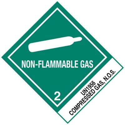 D.O.T. Labels "NonFlammable Gas Compressed Gas, N.O.S. UN 1956", 4 x
