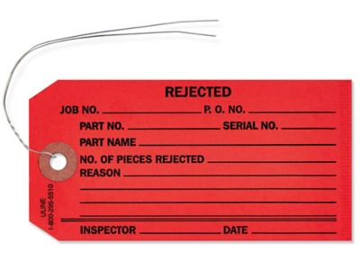 1-Part Inspection Tags - "Rejected", Pre-wired S-928PW