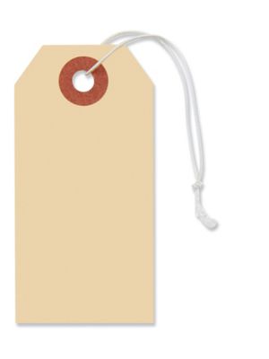 Manila Shipping Tags - #2, 3 1/4 x 1 5/8", Pre-Tied Elastic S-930PE