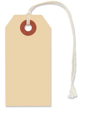 Manila Shipping Tags - #2, 3 1/4 x 1 5/8", Pre-strung S-930PS