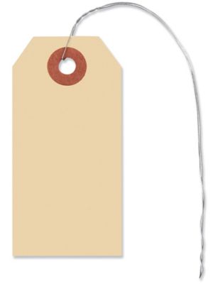 Manila Shipping Tags - #2, 3 1/4 x 1 5/8", Pre-wired S-930PW