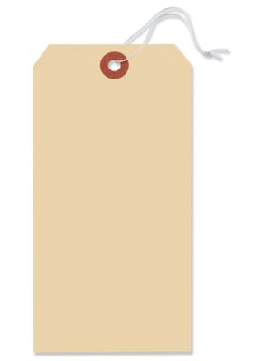 Manila Shipping Tags - #8, 6 1/4 x 3 1/8", Pre-Tied Elastic S-932PE