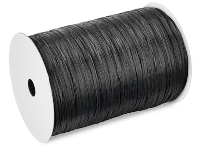 Paper raffia yarn, black, W: 7-8 mm, 100 m/ 1 roll [HOB-503292] - Packlinq