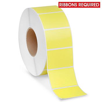 Industrial Weatherproof Thermal Transfer Labels - Polypropylene, Yellow, 3 x 2", Ribbons Required S-9614