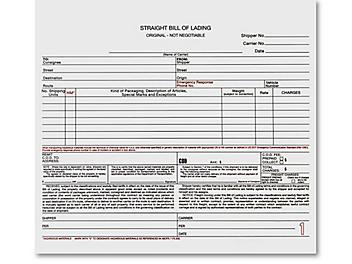 3-Part Bill of Lading - Carbonless, No Numbers, No Print S-9619