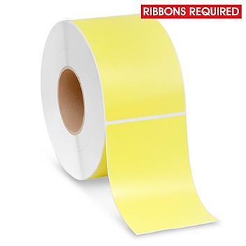 Industrial Weatherproof Thermal Transfer Labels - Polypropylene, Yellow, 4 x 6", Ribbons Required S-9626