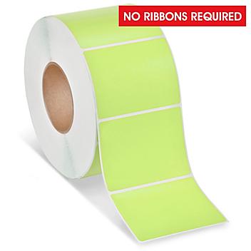 Industrial Direct Thermal Labels - Green, 4 x 3" S-9628G