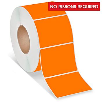 Industrial Direct Thermal Labels - Orange, 4 x 3" S-9628O
