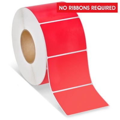 Industrial Direct Thermal Labels - Red, 4 x 3" S-9628R
