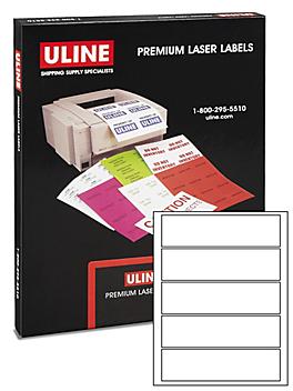 Uline Laser Labels - White, 7 1/2 x 2" S-9658