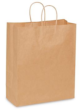 Kraft Paper Shopping Bags - 13 x 6 x 15 3/4", Traveler S-9660