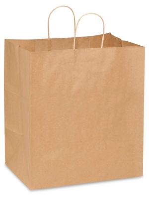 Kraft Paper Shopping Bags - 16 x 6 x 12, Vogue S-7099 - Uline