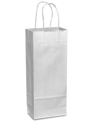 White Paper Shopping Bags - 5 1/2 x 3 1/4 x 8 3/8, Rose S-8518 - Uline