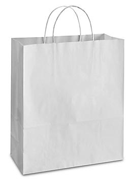 White Paper Shopping Bags - 13 x 6 x 15 3/4", Traveler S-9666