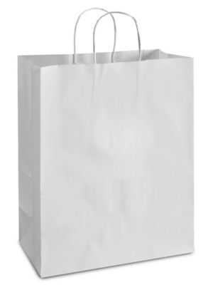 White Paper Shopping Bags - 13 x 7 x 17", Mart S-9667
