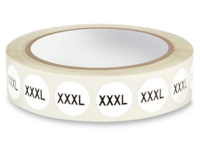 Size Labels - "XXXL", White Acetate S-9671W-3X