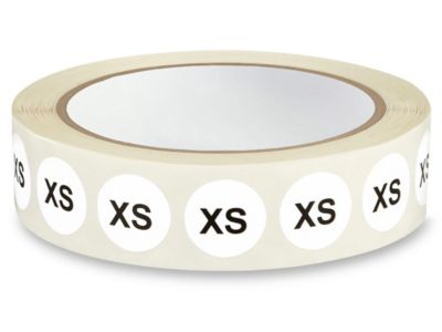 Size Labels - "XS", White Acetate S-9671W-XS