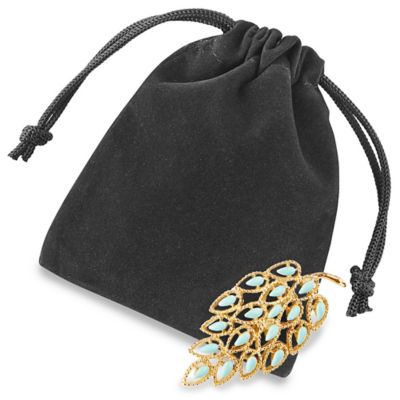Gray Velour Jewelry Bags with Drawstrings, 2x2.5, 100 Pack
