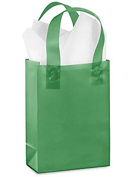 Colored Frosty Shoppers - 5 3/4 x 3 1/4 x 8 3/8", Rose, Dark Green S-9697G