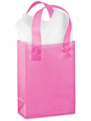 Colored Frosty Shoppers - 5 3/4 x 3 1/4 x 8 3/8, Rose, Pink S-9697P - Uline