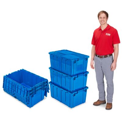 Uline S-13536 11 x 4 x 4H Blue Plastic Stackable Storage Bins (25)