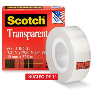 3M 600 Scotch® Cinta Adhesiva Transparente - 3/4 x 36 yardas S-9782 - Uline