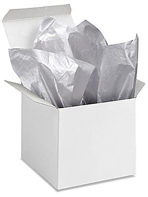 Tissue Paper Sheets - 20 x 30, Metallic Silver - ULINE - Bundle of 200 Sheets - S-9831SIL